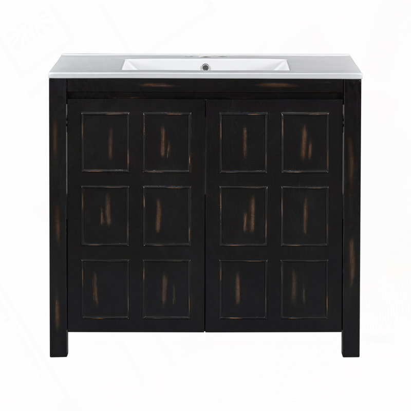 Bathroom Vanity with Ceramic Sink, Espresso