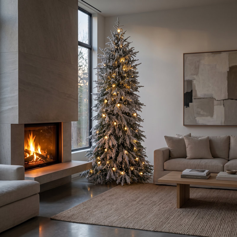 Arbre de Norfolk enneigé à DEL de 2,3 m