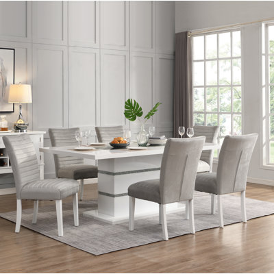 Smaily 6 - Person Pedestal Dining Set
