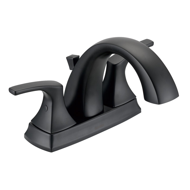 Vaughn Centerset Bathroom Faucet with Drain Assembly, Satin Black