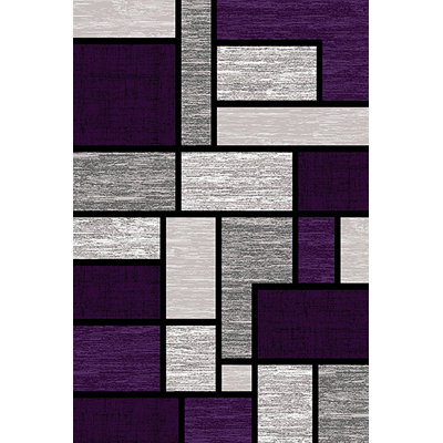 Tapis mauve à motif géométrique Mccampbell