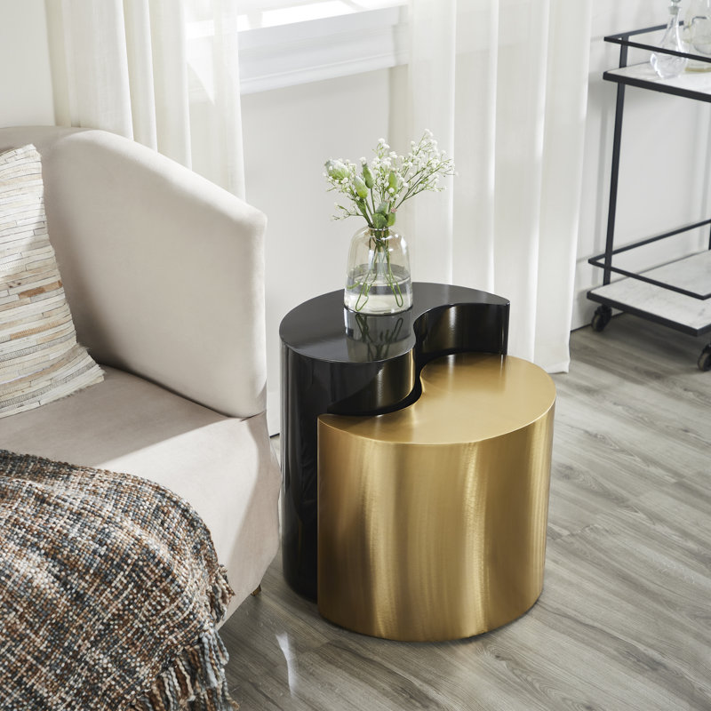 Addington End Table, Black & Gold