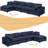 Caylob 5 - Piece Upholstered Chenille Sofa & Chaise Couch With Reversible Ottoman-1078375057