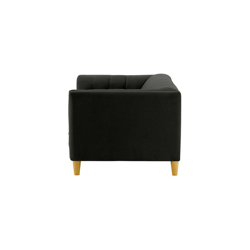 Orlis 2 Seater Velvet Sofa, Black