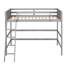 Lit mezzanine en bois massif avec lit simple, gris - Design élégant et moderne-421229009