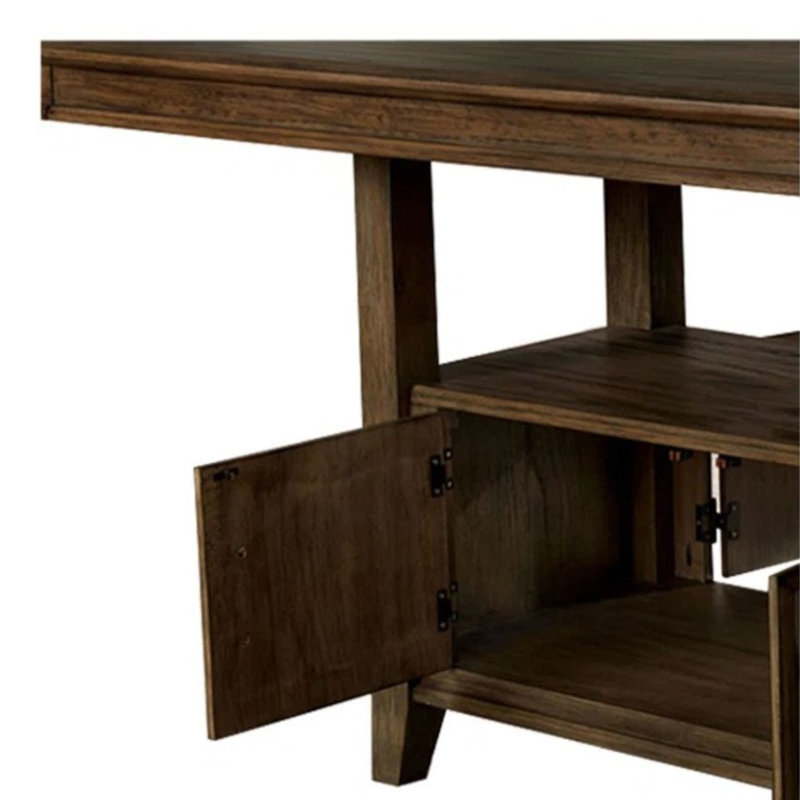 Warren Transitional Light Walnut Wood Dining Table Seats 6