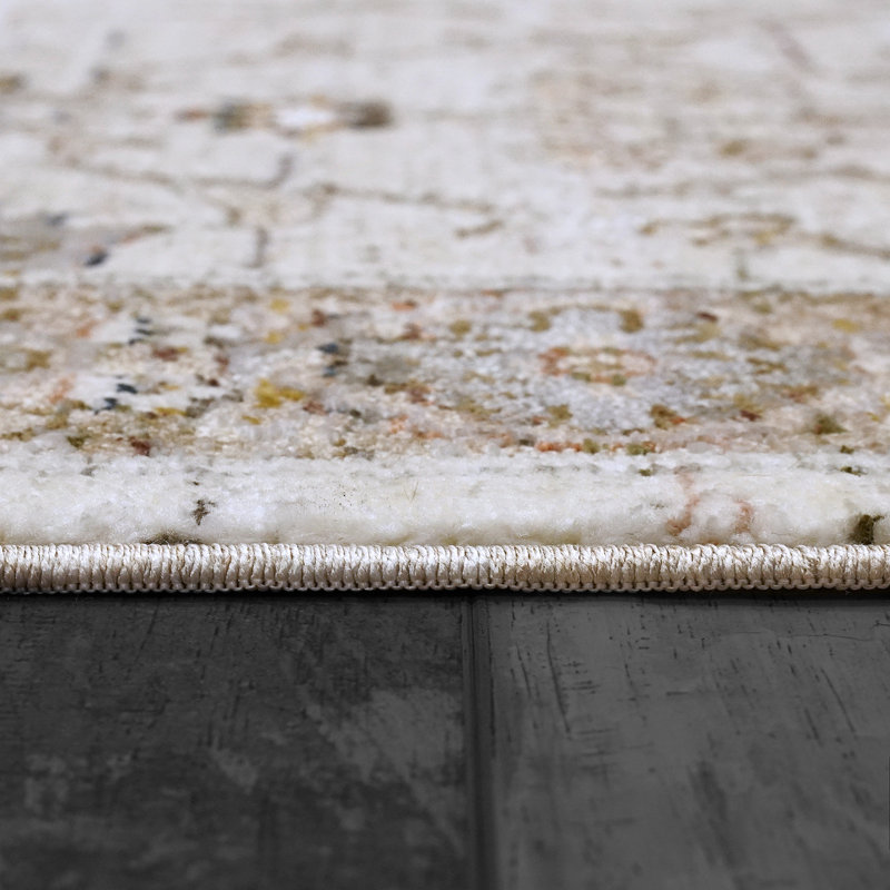 Tapis oriental crème en polyester Barryknoll, Rectangle 9 pi x 12 pi