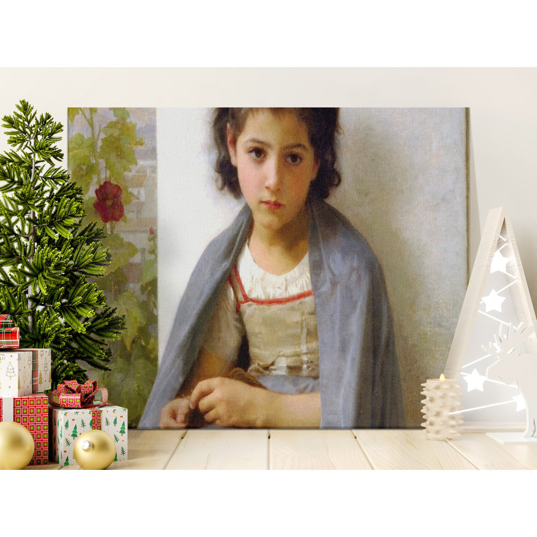 Classic Girl Portrait Oil Painting Canvas Print | Vintage Fine Art Wall Decor | Academic Art for Elegant Home & Office Display