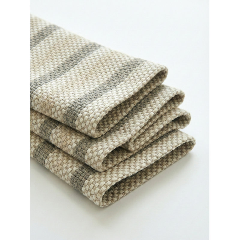 Red Marina Stripe Indoor Outdoor Placemat, Gray