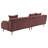 Myamarie Corduroy Upholstered Extra Long Sofa Wine Red