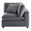 2 coussins modulaires gris anthracite avec coussins de siège supplémentaires, revêtement et pinces cachées
