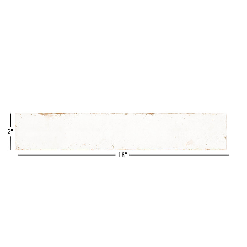 Color Wheel | 2"x 18" Porcelain Brick Look Wall Tile, White