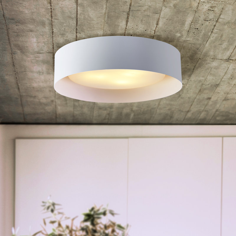 Glass Flush Mount, White