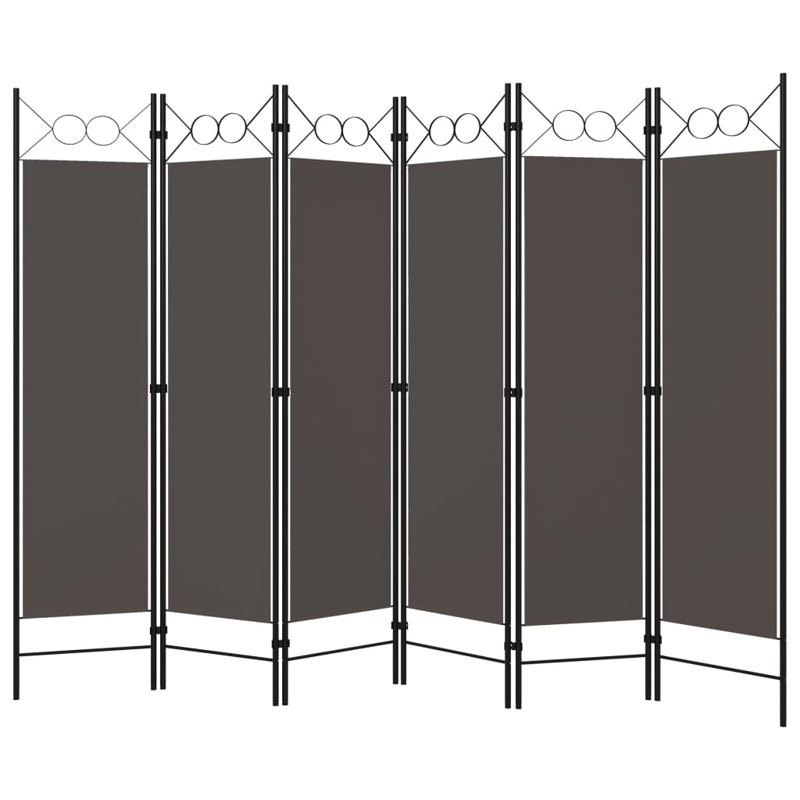 Tati 457.2cm H Folding Room Divider, Anthracite, 6