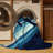 Machine Washable Daleville Seaplane Airplane Coastal Rug in Blue – Navy Binding-1474919461