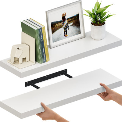Miami 36" Floating Shelves for Wall, Long Wall Mounted Wooden Shelves