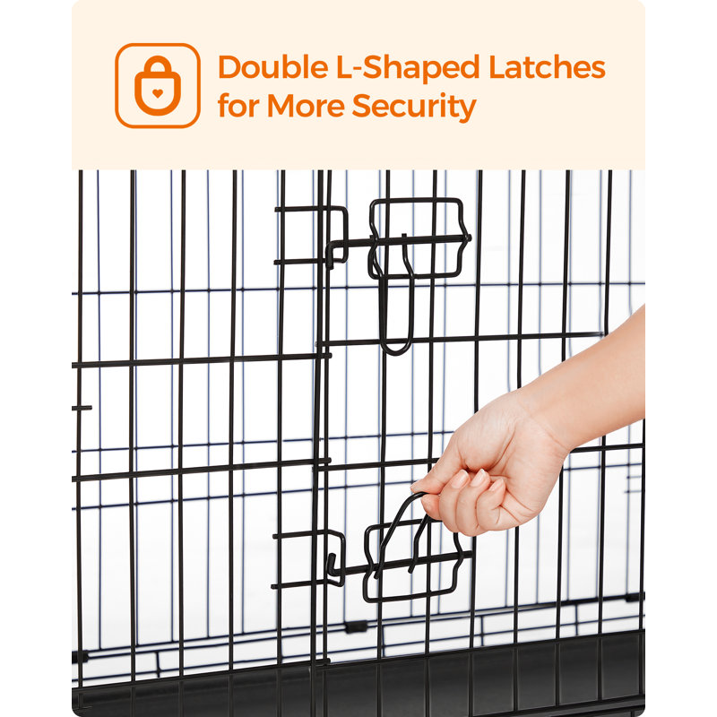 Collapsible Pet Crate with 2 Doors, 80.5cm H x 122cm W x 74.5cm D