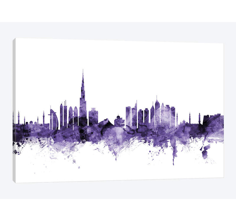 « dubai horizon » par michael tompsett, reproduction d’impression sur toile tendue, H 18 po x l 26 po x P 1,5 po
