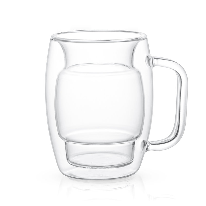 JoyJolt Cadus Double Wall Coffee Tea Glasses, 10oz
