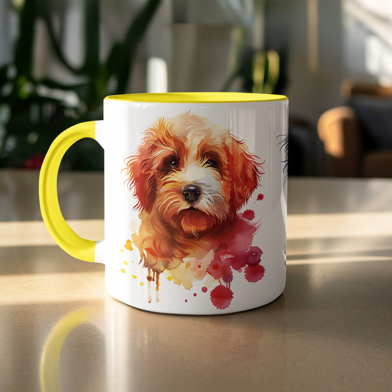 Mug, 2, Yellow