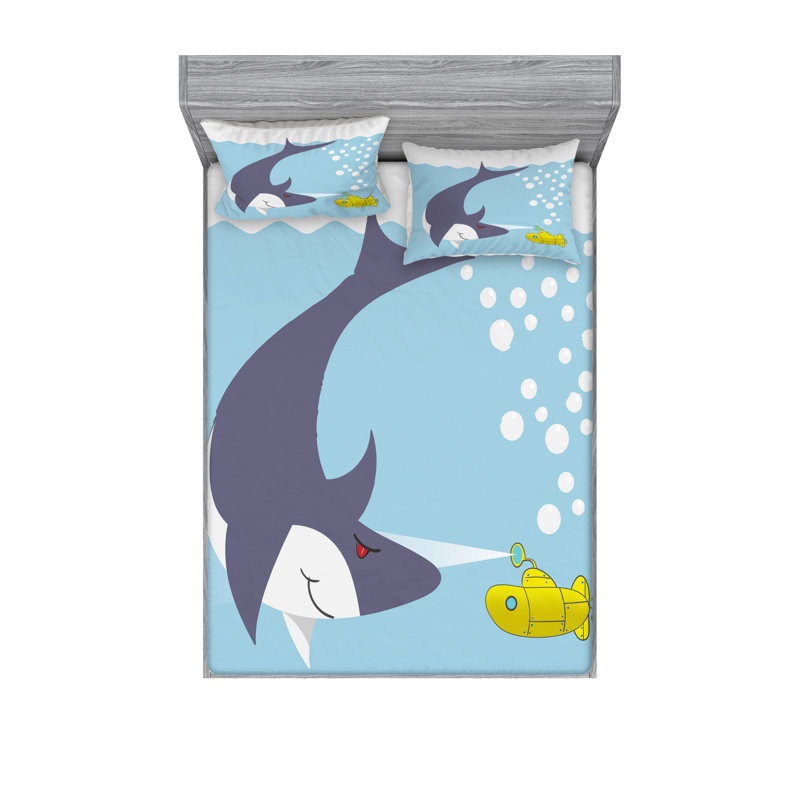 Drap-housse en microfibre à motif requin