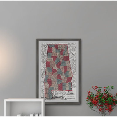 " White Alabama Map "