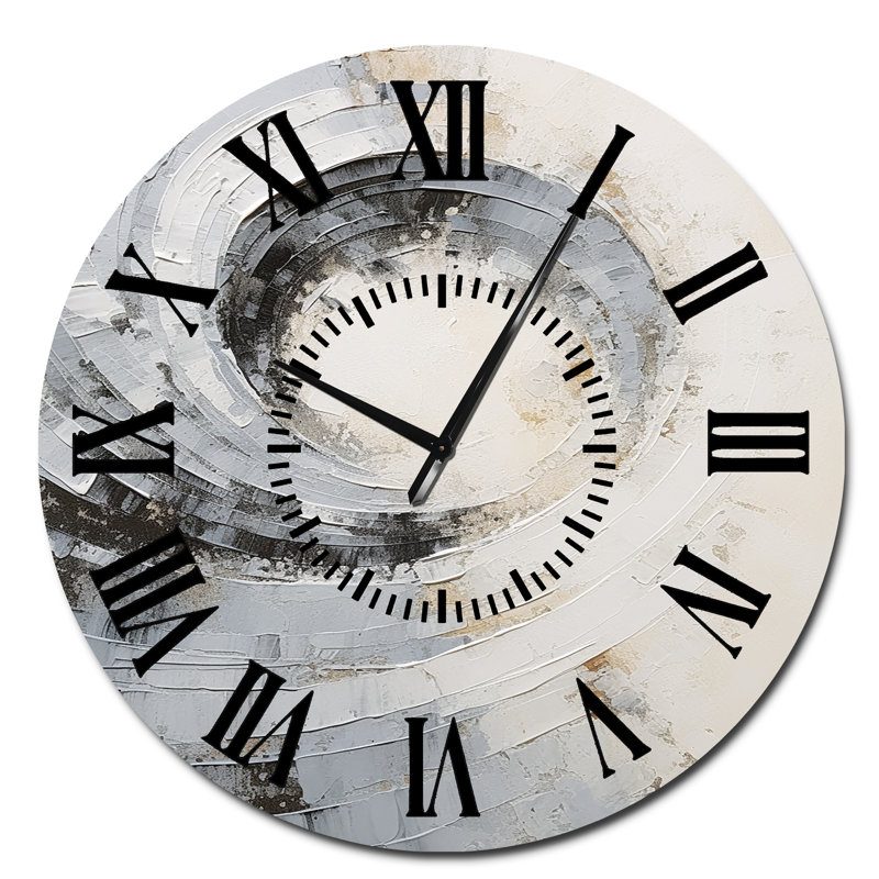 Horloge murale blanche et grise, Surdimensionné