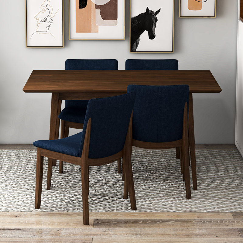 Kimoni 4 - Person Solid Wood Solid Wood Top Four Leg Dining Set