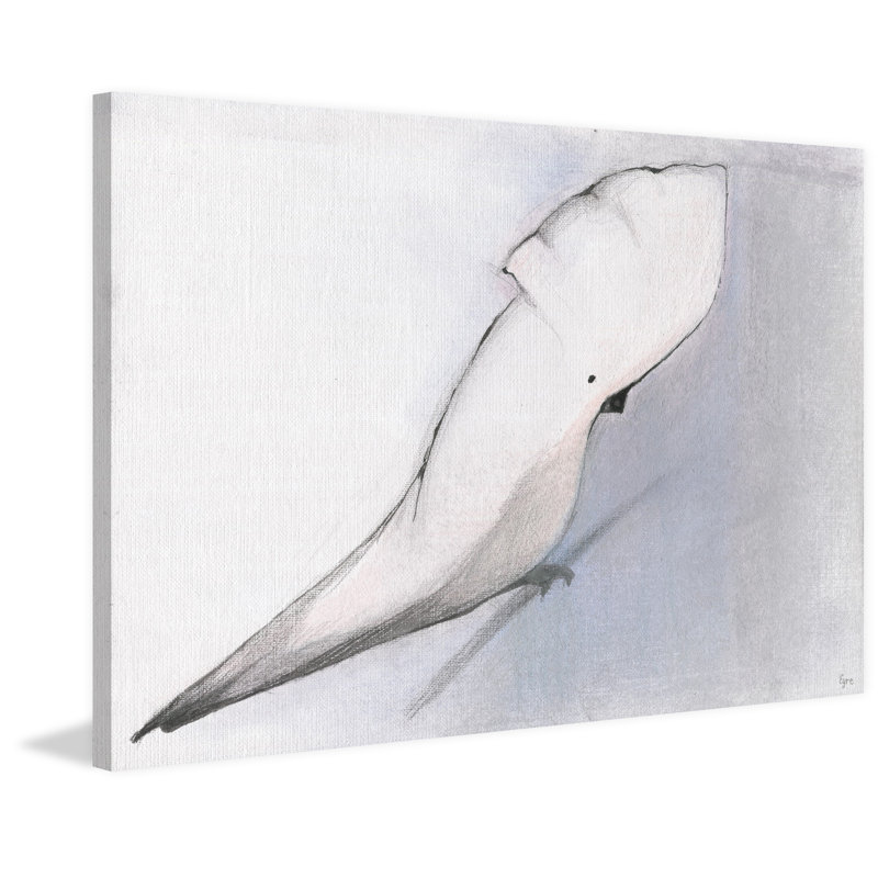 Handmade White Cockatoo Print on Wrapped Canvas, 20" x 14"