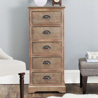 Calvillo Solid Wood 43 cm W Chest of 5 Drawers
