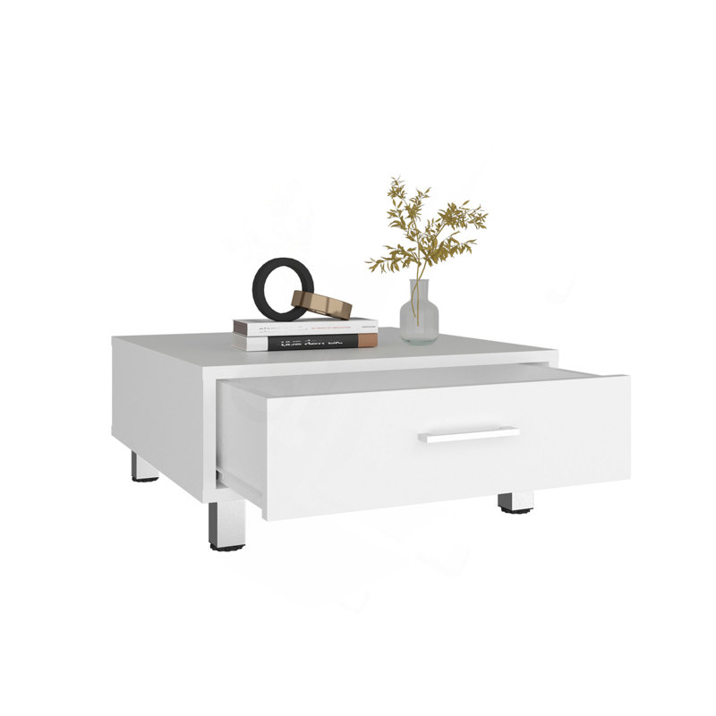 Table basse et centre de table moderne avec tiroir de rangement simple et 4 pieds stables, organisation pratique du salon et option de décoration