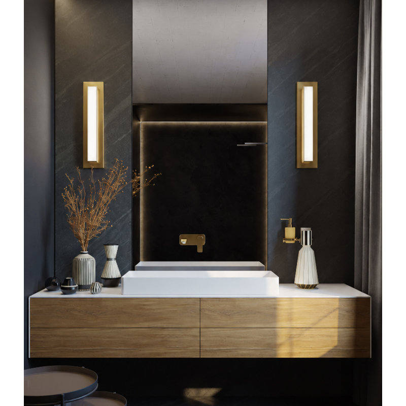 Vogue - Lumière de meuble-lavabo à DEL - l 21 po - Laiton antique clair, 21", Light Antique Brass