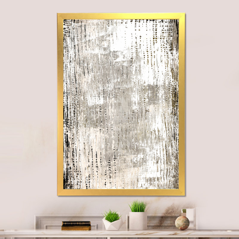 Art moderne gris et bleu II 2FDP47773, H 36 po x l 24 po x P 1 po, Encadrement doré