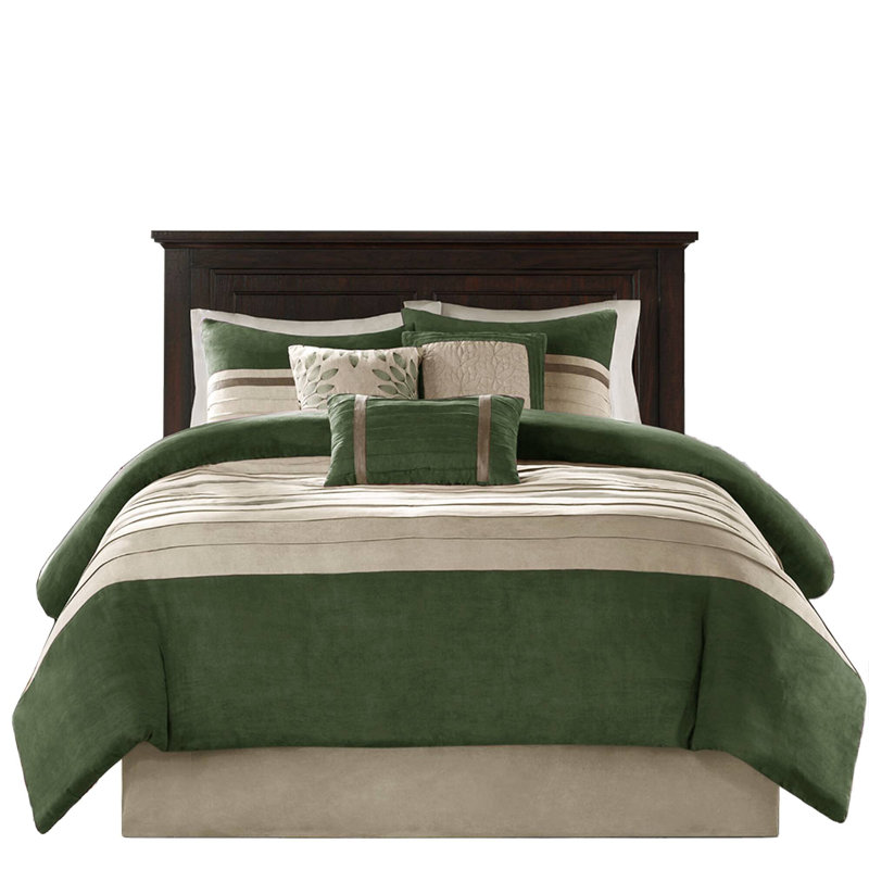 Ensemble d'édredon 7 pièces Palmer, Édredon de très grande taille et 6 pièces suppl, Vert