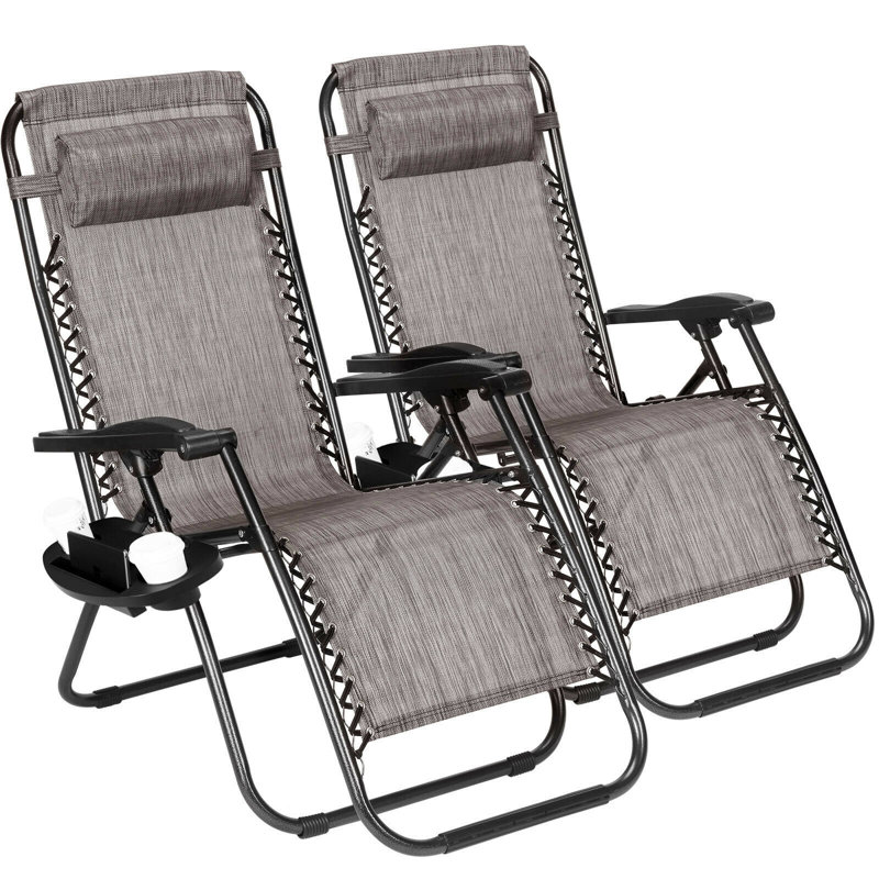 Fauteuil inclinable zéro gravité avec coussin Mudssir, Noir / gris
