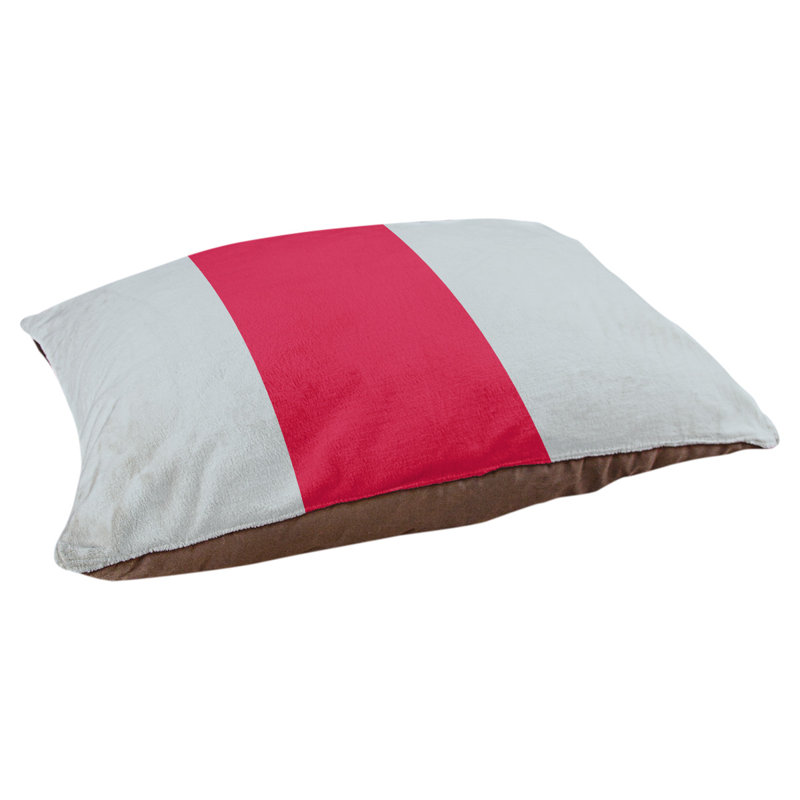 Coussin Houston, Très grand (l 50 po x P 40 po x H 17 po), Argent / rouge / argent