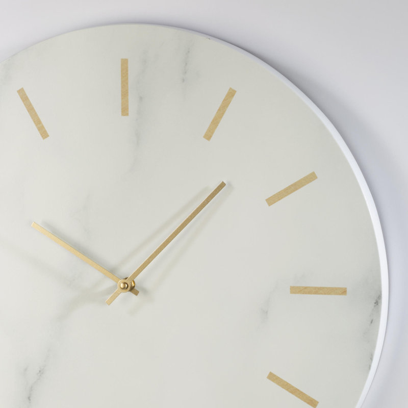 Faux Marble Wood Wall Clock