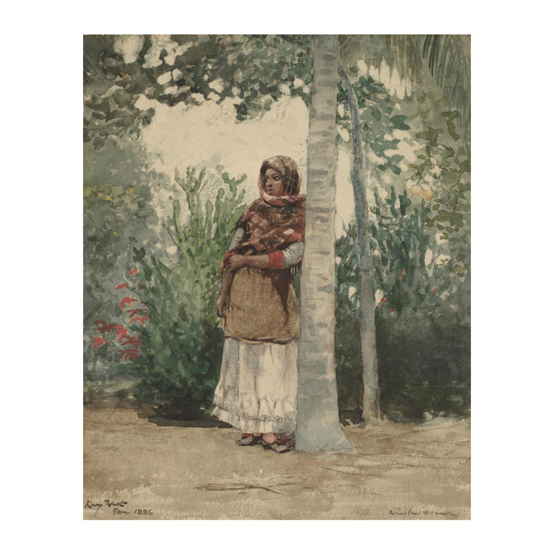 «Under a Palm Tree» par Winslow Homer - Estampe numérique, H 20 po x l 16 po