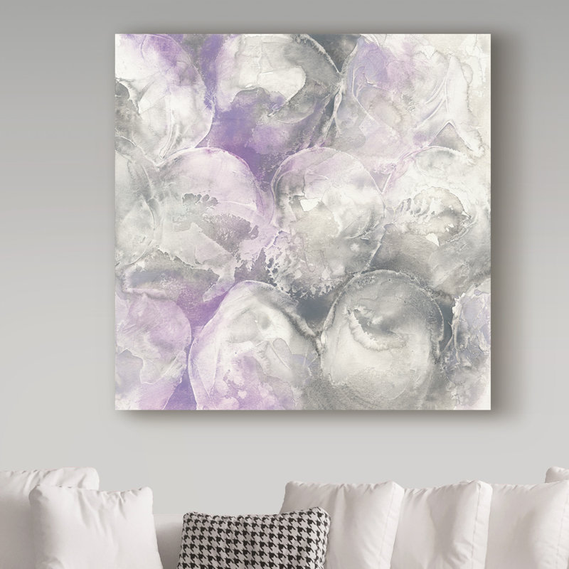 « améthyste cercles ii », reproduction de peinture à l’acrylique sur toile tendue, H 14 po x l 14 po x P 2 po
