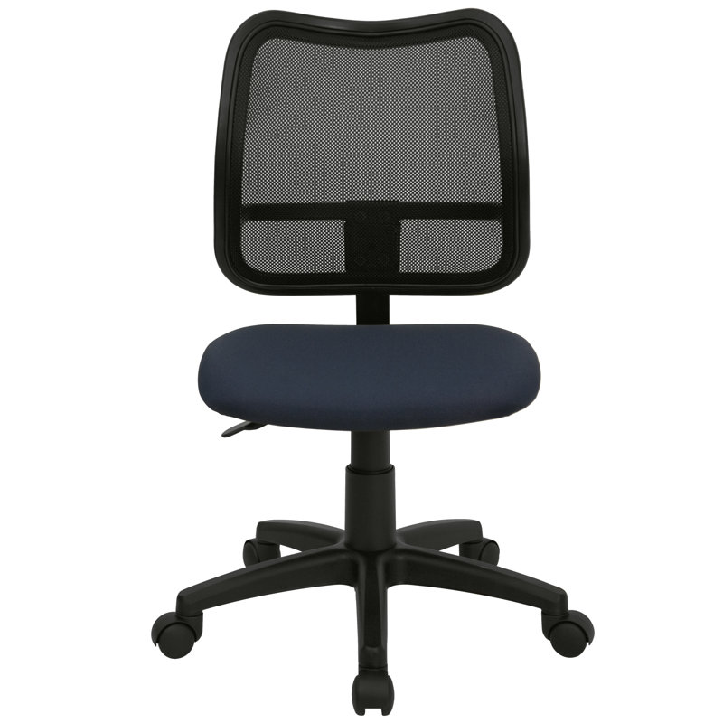  Chaise de bureau pivotante en filet à dossier moyen, Tissu bleu marine, Non inclus