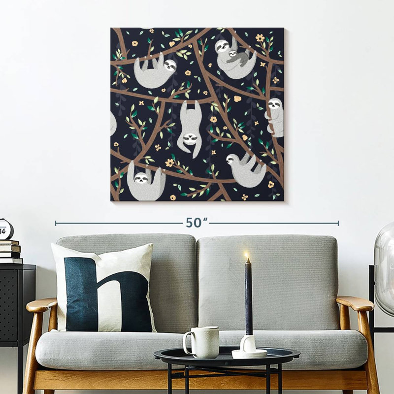 Crowle Hanging Sloths, 30" H x 30" W