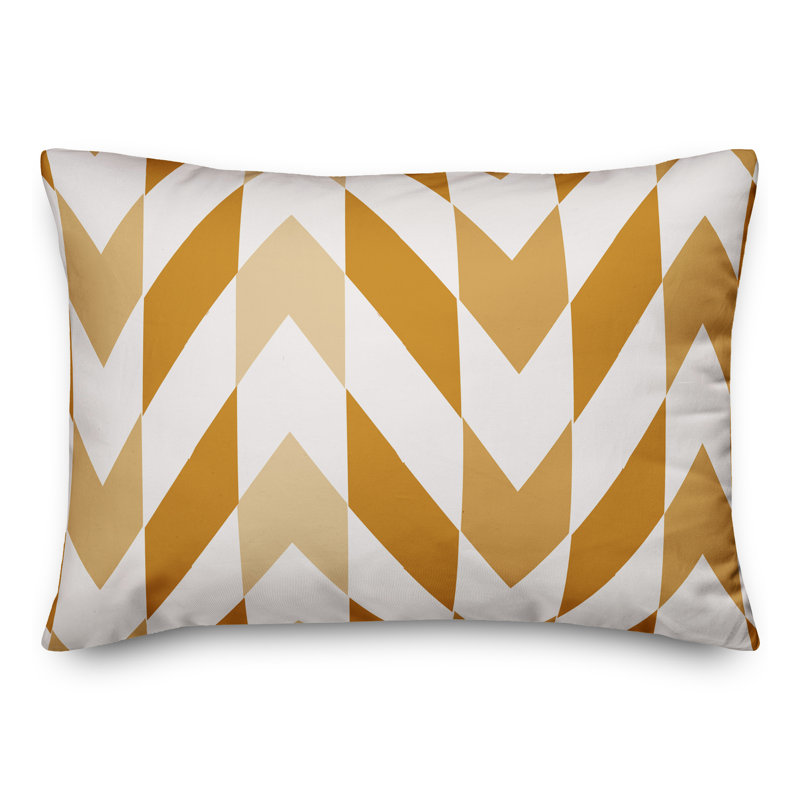  Coussin intérieur / extérieur géométrique, Orange / Jaune