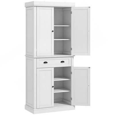 Kitchen Pantry Storage Cabinet, Tall Pantry with Drawer White by Red Barrel Studio