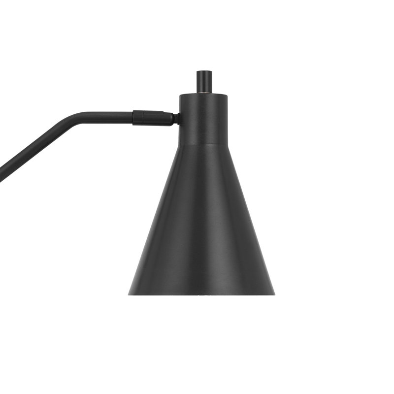 Sty Task Table Lamp, Swivel Shade Angled Thin Metal Pole, Grey, Grey
