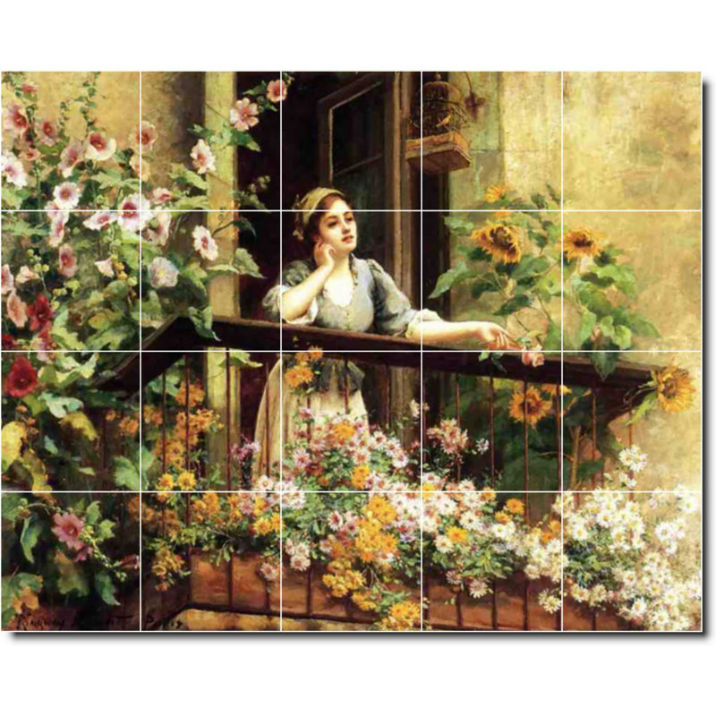 Carreau de céramique 21,25 po x 17 po 4,25 po x 4,25 po, Jardin 05056