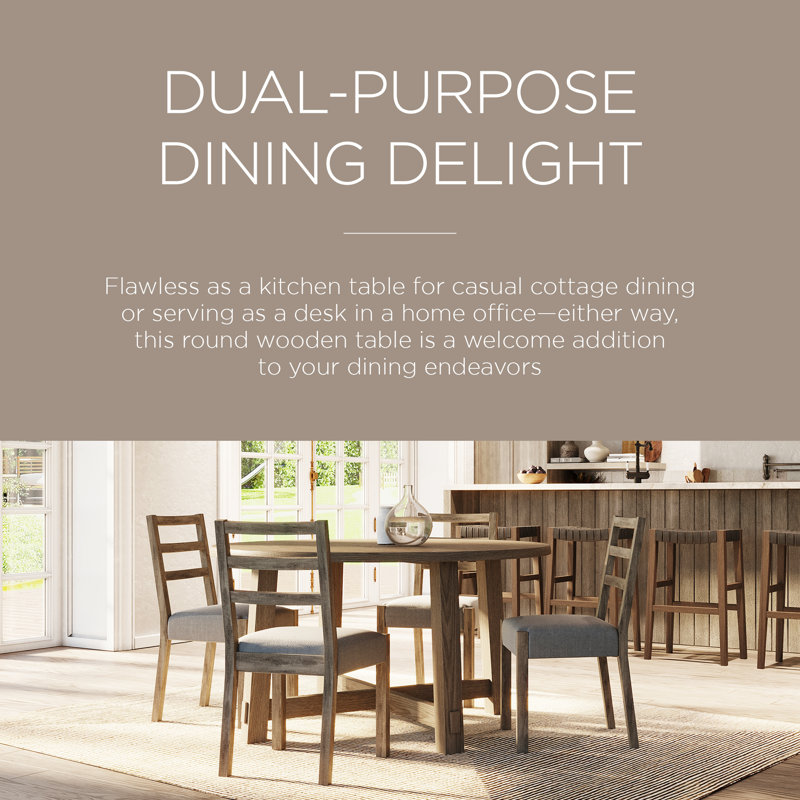 Maven Lane Sasha Round Wooden Dining Table, Gray