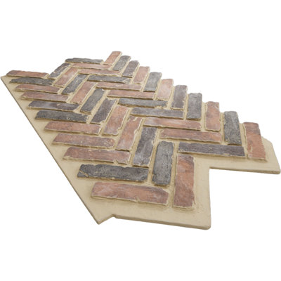EverStone Herringbone Faux Brick Panel, 46 1/2"W x 25 1/4"H x 1"D, Horizon Color