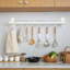 Support à casseroles mural double barre blanc avec 8 crochets pour casseroles et ustensiles de cuisine-129419482