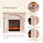 47.24"White Retro Solid Wood Electric Fireplace-118486510