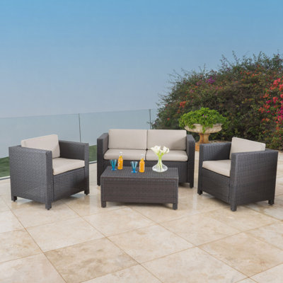 Puerta 4-Piece Wicker Patio Set, All-Weather Comfort & Modern Style